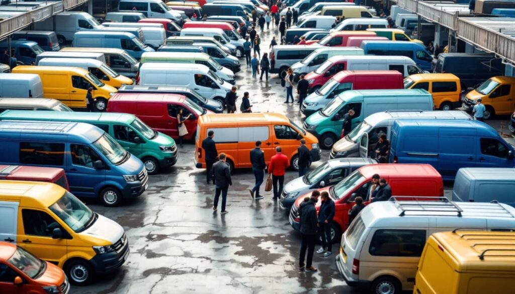vista aerea de un estacionamiento lleno de coches de colores y personas caminando