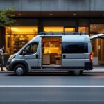 A photograph of a compact used mixed van parked in an urban setting